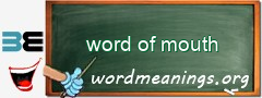 WordMeaning blackboard for word of mouth